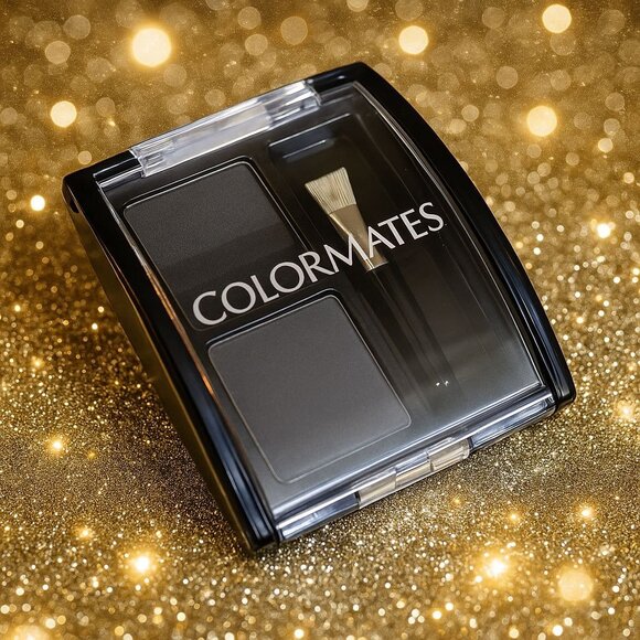 Colormates Eyebrow Powder Grey And Soft Black Duo Compact Brow Filler Shaper - Picture 9 of 9